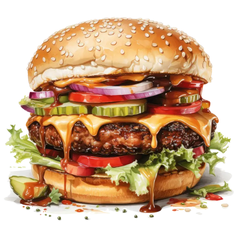 Eine Zeichnung eines Burgers